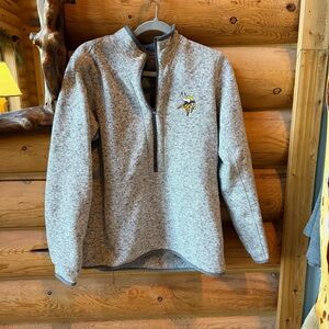 Gray Quarter-Zip Sweater Vikings